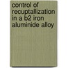 Control of recuptallization in a B2 iron aluminide alloy door V. Pirot