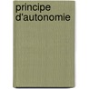 Principe d'autonomie door Maesschalck