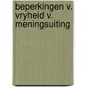 Beperkingen v. vryheid v. meningsuiting door Velaers