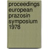 Proceedings european prazosin symposium 1978 door Onbekend