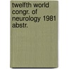 Twelfth world congr. of neurology 1981 abstr. by Unknown