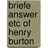 Briefe answer etc of henry burton door Heylyn