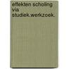 Effekten scholing via studiek.werkzoek. door Verydt