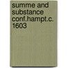 Summe and substance conf.hampt.c. 1603 by Roger Barlow