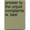 Answer to the unjust complaints w. best door Paget