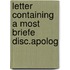 Letter containing a most briefe disc.apolog