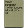 Forces european mother tongue educat. proc. 83 door Onbekend