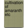 Cultivation of amaranth etc by Grubben