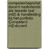 Competentieprofiel Docent Nederlands als Tweede Taal (NT2) & Handleiding bij het portfolio Çompetent NT2-docent