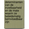 Determinanten van de inzetbaarheid en de mate waarin ze beleidsmatig beïnvloedbaar zijn door Joost Bollens