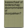 Kaasschaaf of leiderschap: doorrommelen of doorpakken? door Dirk-Jan de Bruijn