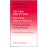 Genoeg van te veel, genoeg van te weinig door H.M. de Lange
