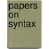 Papers on syntax