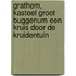 Grathem, kasteel Groot Buggenum een kruis door de kruidentuin