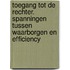 Toegang tot de rechter. Spanningen tussen waarborgen en efficiency
