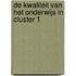De kwaliteit van het onderwijs in Cluster 1