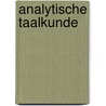 Analytische taalkunde door J.M. van der Horst