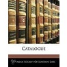 Catalogue door Libr Linnean Society