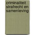 Criminaliteit strafrecht en samenleving