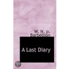 A Last Diary door W.N.P. Barbellion