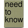 Need To Know by Simon Gibson