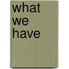 What We Have by Amy Boesky