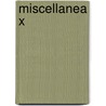 Miscellanea X door Onbekend