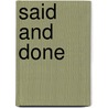 Said and Done by Professor James Morrison