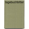 Tagebuchbltter by Moritz Busch