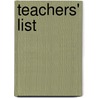 Teachers' List door Phillips Bevan