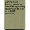 Aanmerkelijk belang en de ter beschikkingstelling regeling in de wet IB in 2001 (werktitel) door T. Blokland