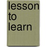 Lesson To Learn by Penny Jordan