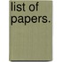 List Of Papers.