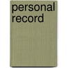 Personal Record door Joseph Connad