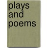 Plays And Poems door Oskar Kokoschka