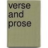 Verse And Prose door Henry Howard Harper