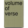 Volume of Verse door Augustus Treadwell