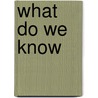 What Do We Know door Mary Oliver
