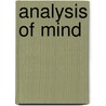 Analysis of Mind door Russell Bertrand Russell