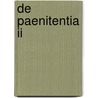 De Paenitentia Ii door Karl Rahner