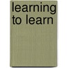 Learning to Learn by Gloria Frender