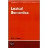 Lexical Semantics door D.A. Cruse