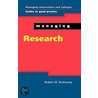 Managing Research by Robert W. Bushaway