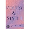 Poetry & Style Ii by Jonathan Allen