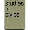 Studies In Civics door James Thompson McCleary