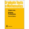 Elliptic Functions by Serge Lang