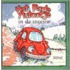 Het rode autootje in de sneeuw