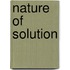 Nature of Solution