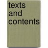 Texts And Contents door William S. Robinson
