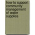 How to support community management of water supplies